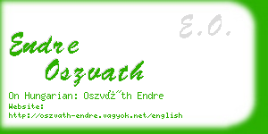 endre oszvath business card